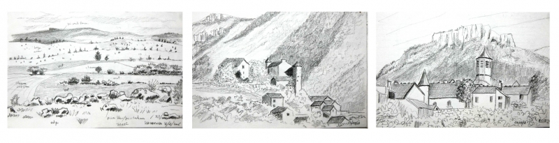 Les Cheyrouses sur le causse Sauveterre / Prades sur le Tarn / Hameau Ispagnac